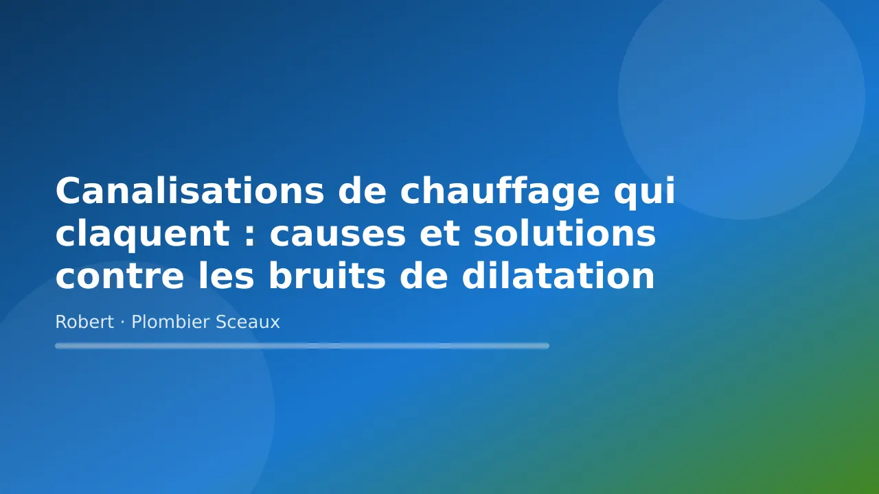 Canalisations de chauffage qui claquent : causes et solutions contre les bruits de dilatation, plomberie à Sceaux