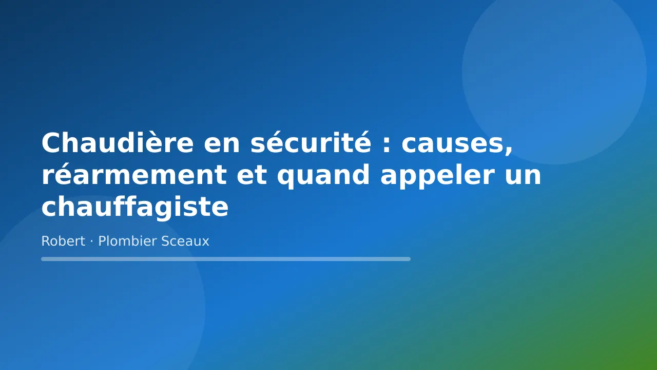 Chaudière en sécurité : causes, réarmement et quand appeler un chauffagiste, plomberie à Sceaux