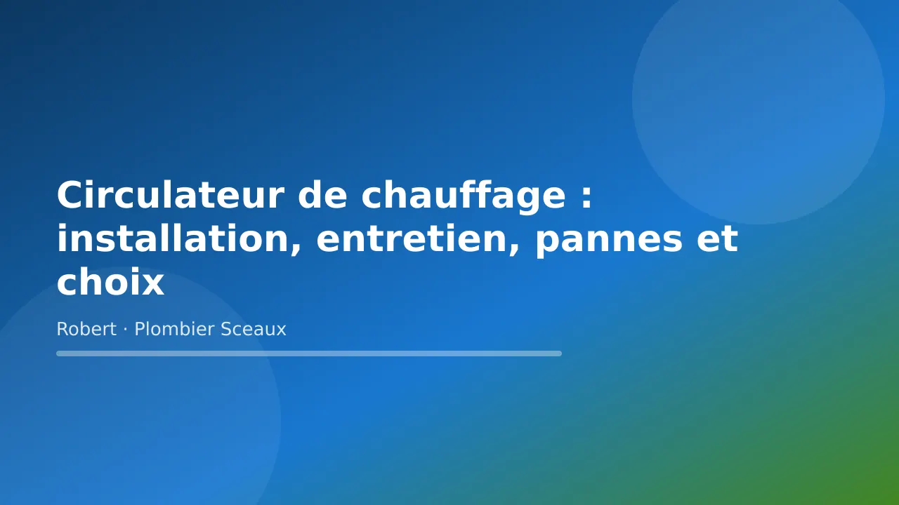 Circulateur de chauffage : installation, entretien, pannes et choix, plomberie à Sceaux