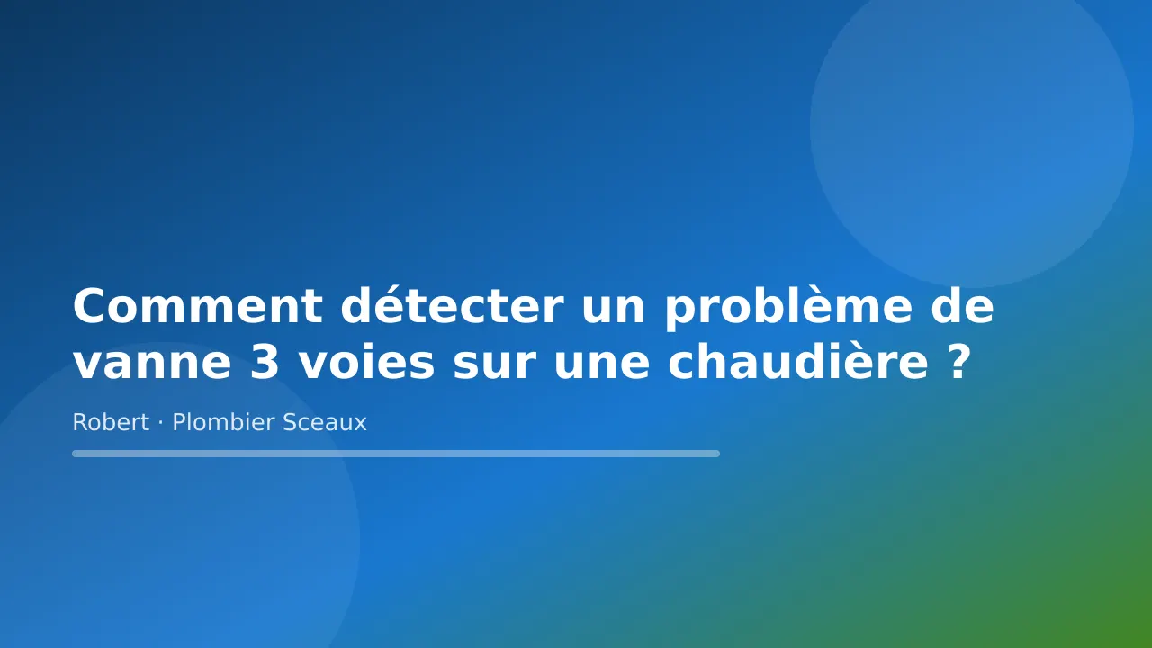 Comment détecter un problème de vanne 3 voies sur une chaudière ?, plomberie à Sceaux