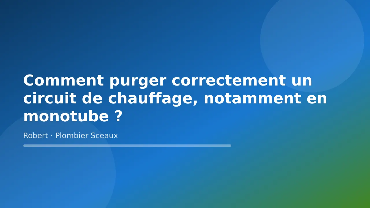 Comment purger correctement un circuit de chauffage, notamment en monotube ?, plomberie à Sceaux