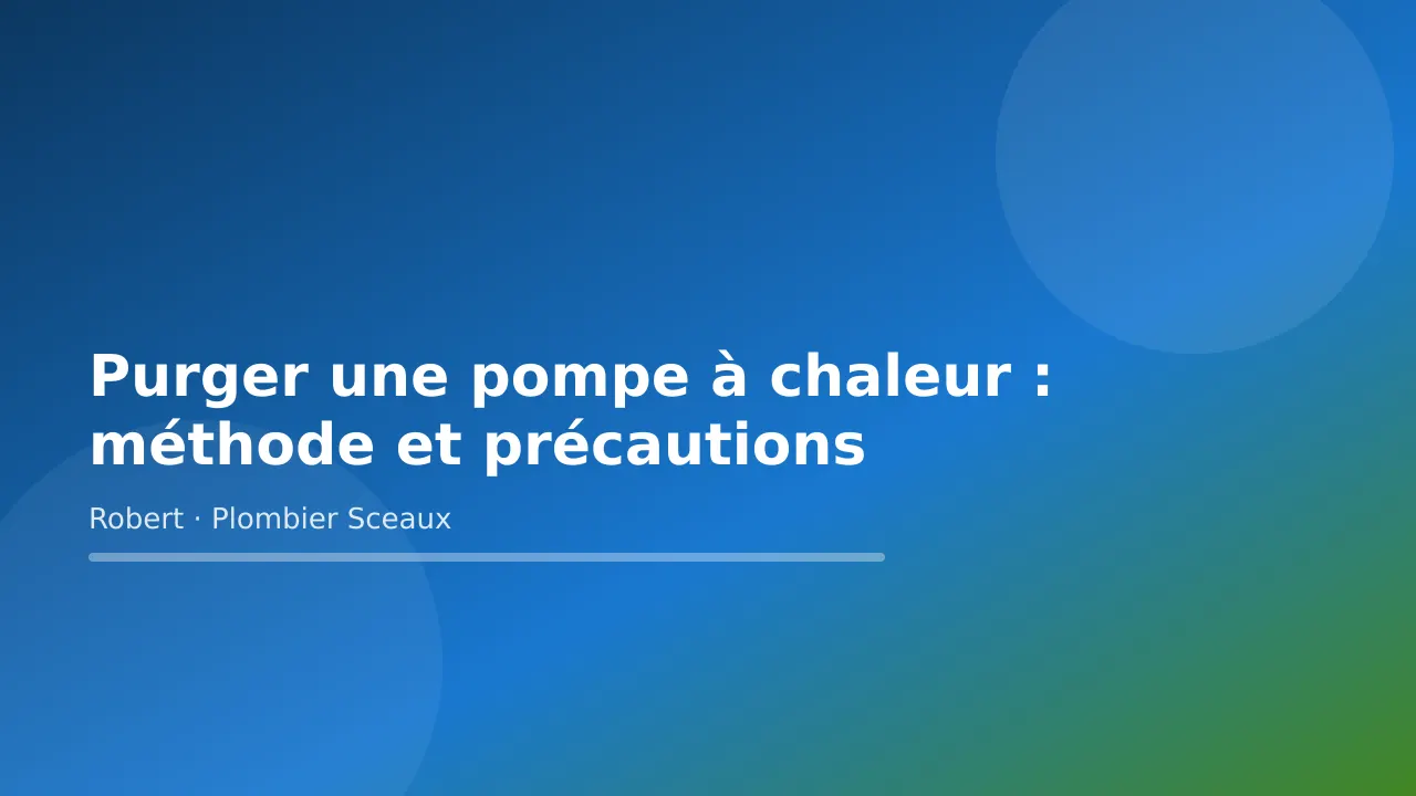 Comment purger une pompe à chaleur ? Circuit hydraulique, radiateurs et précautions, plomberie à Sceaux