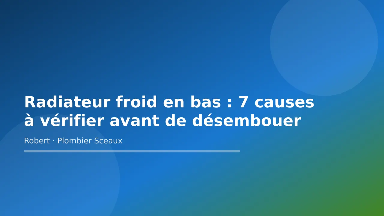 Radiateur froid en bas : 7 causes à vérifier avant de désembouer, plomberie à Sceaux