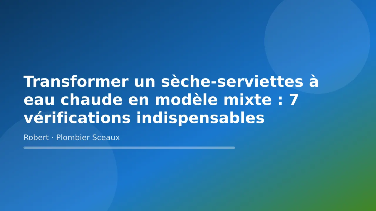 Transformer un sèche-serviettes à eau chaude en modèle mixte : 7 vérifications indispensables, plomberie à Sceaux